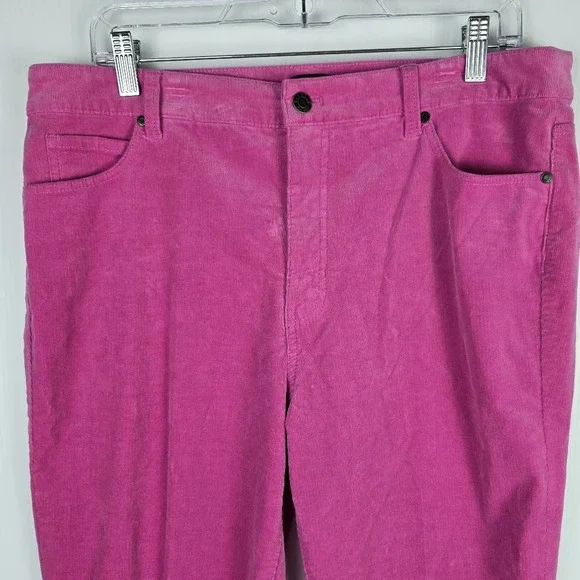 NWOT Talbots Women's Stretch Corduroy Straight Leg Magenta Pant Size 14P Bold - Picture 5 of 14